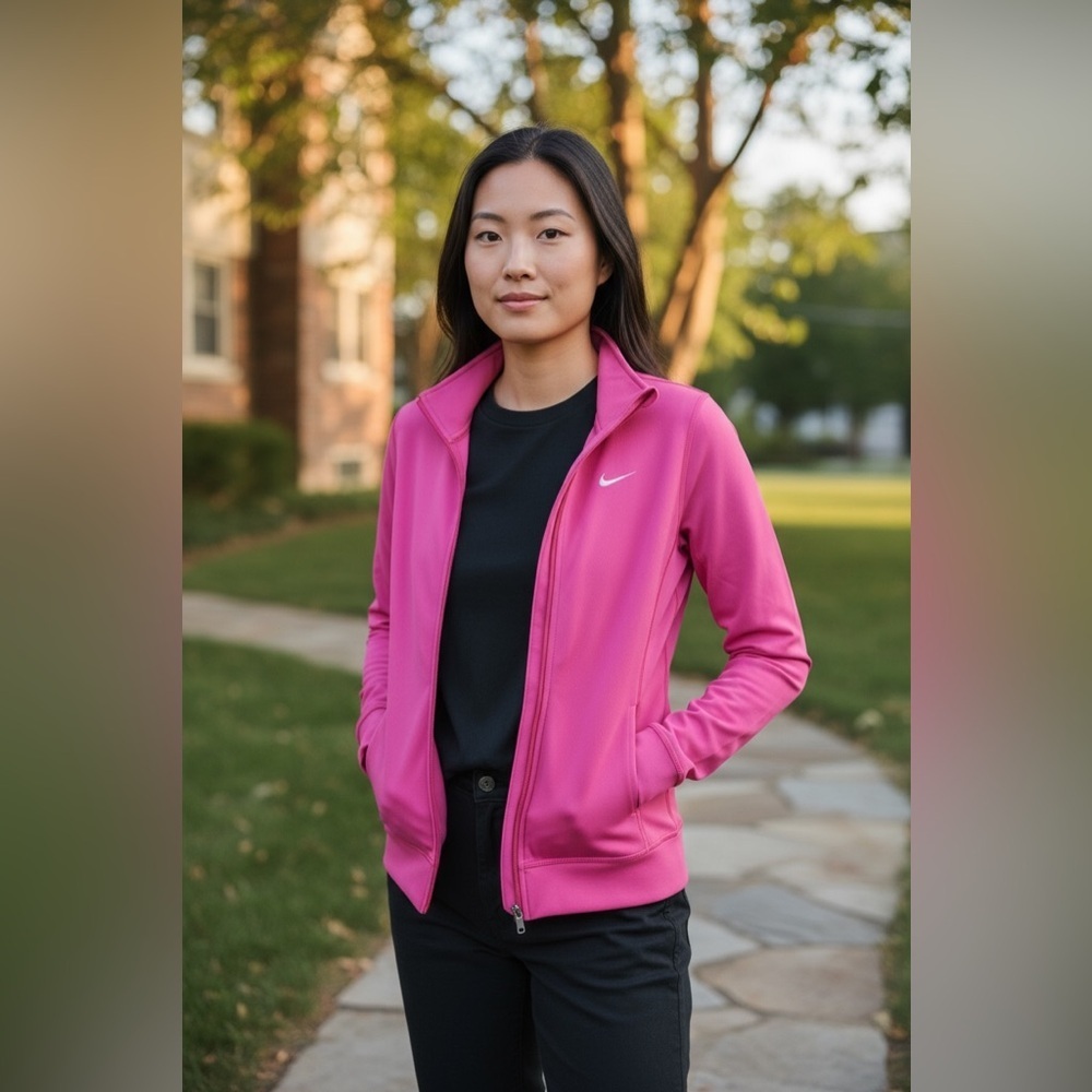 NWOT Nike Pink Full Zip Sweatshirt‎ Jacket Small Athletic Activewear